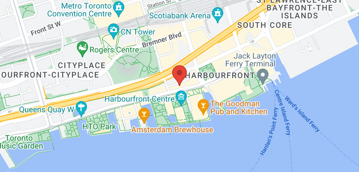 map of #2904 -208 QUEENS QUAY W